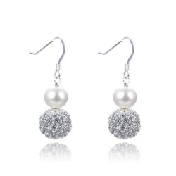 Freshwater cultured pearl drop earrings with cubic zirconia